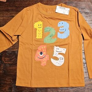 The Children's Place Orange Monster Number Long Sleeve Tee